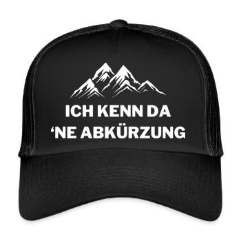 Ich kenne da eine Abkürzung - Trucker Cap - Schwarz/Schwarz - Vorne