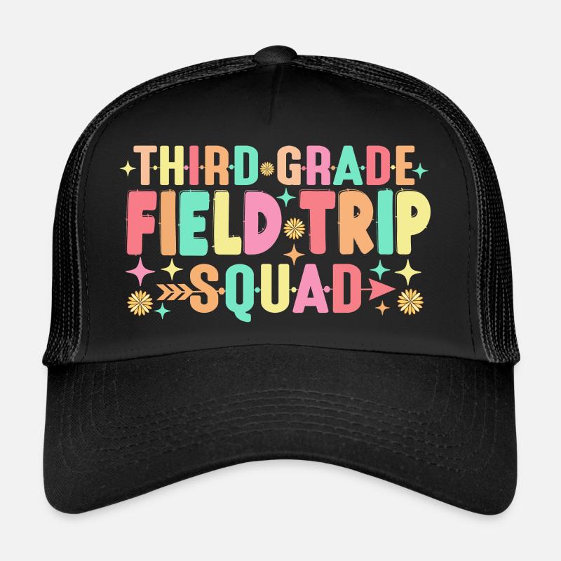 Escouade d’excursion scolaire de 3e année pour les élèves enseignants de troisième année - Casquette trucker - noir/noir