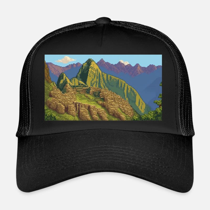 Machu Picchu, Pérou - Pixel Art Casquette trucker 