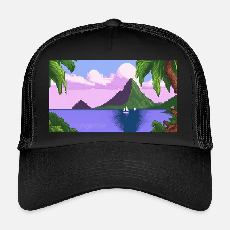 Piton ,St. Lucia - Pixel Art Trucker Cap