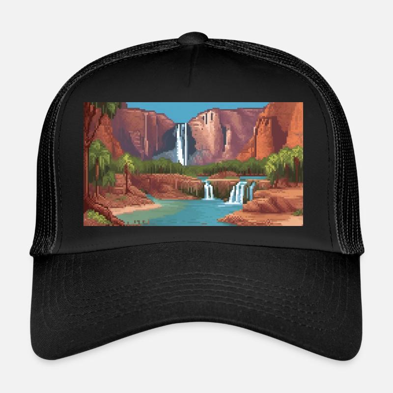 Havasu Falls, Arizona - Pixel Art Casquette trucker 