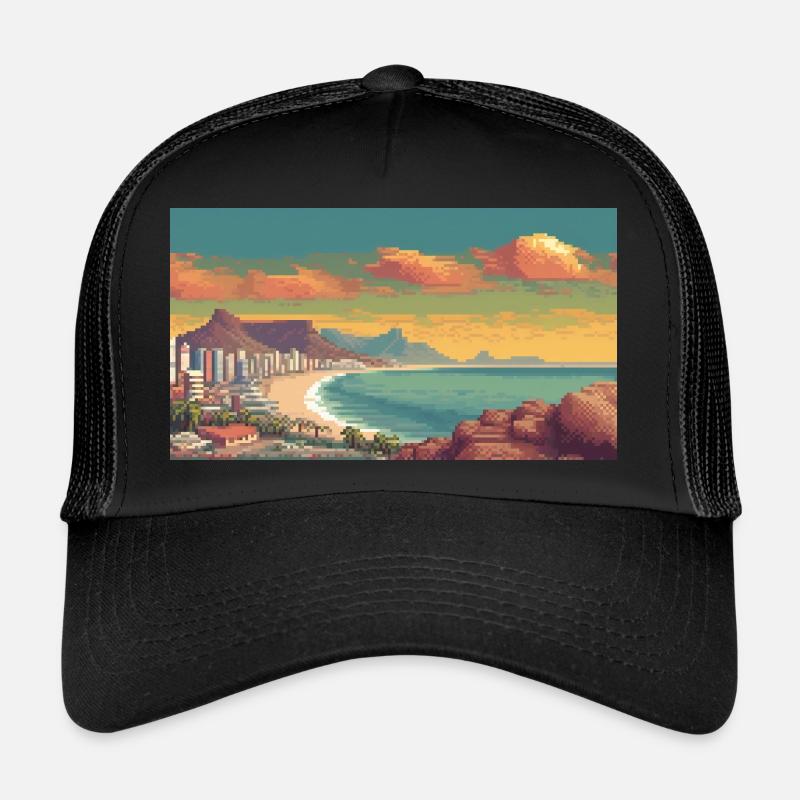 Le Cap, Afrique du Sud - Pixel Art Casquette trucker 