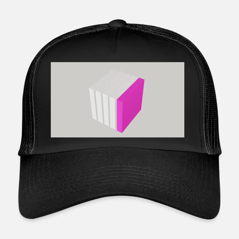 Spaltwürfel pink - Trucker Cap - Schwarz/Schwarz