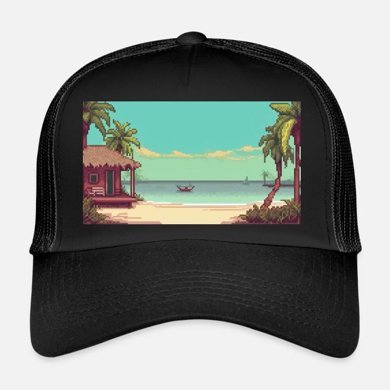 Isla Holbox, Mexiko - Pixel Art Trucker Cap