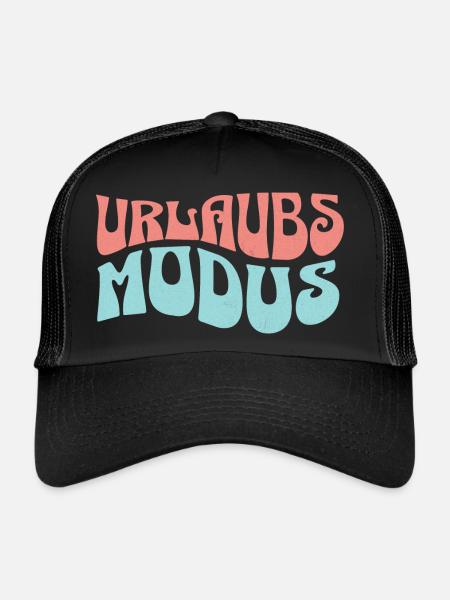 Urlaubsmodus Aktiviert - Trucker Cap - Schwarz/Schwarz
