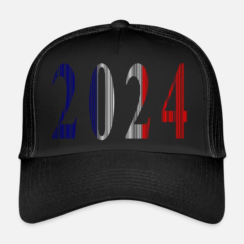 2024 Blau Weiß Rot - Trucker Cap - Schwarz/Schwarz