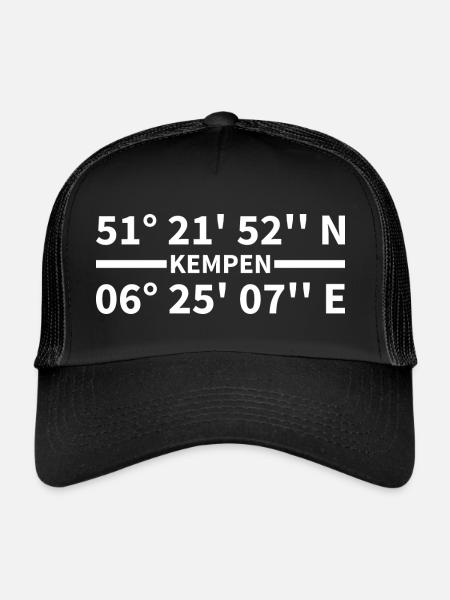 Coordonnées de Campine - Casquette trucker  - noir/noir - Devant