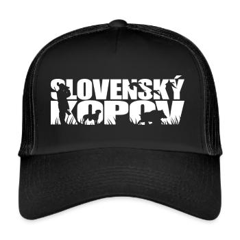 SLOVENSKY KOPOV Jagdhund Wilsigns Jagd Jäger Hunde - Trucker Cap - Schwarz/Schwarz - Vorne