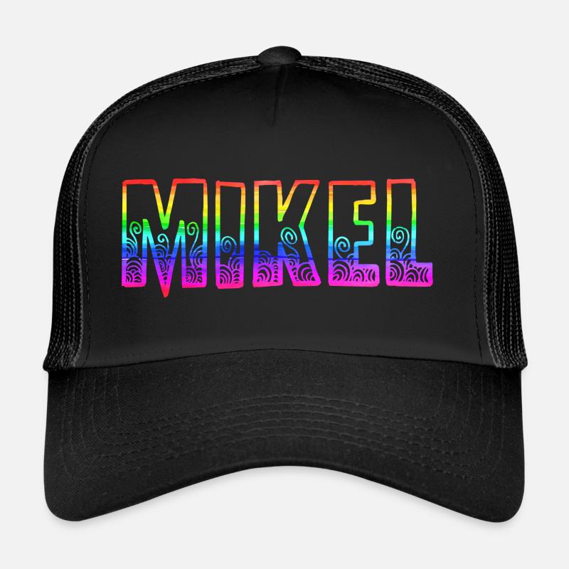 mikel rs regenbogen - Trucker Cap - Schwarz/Schwarz