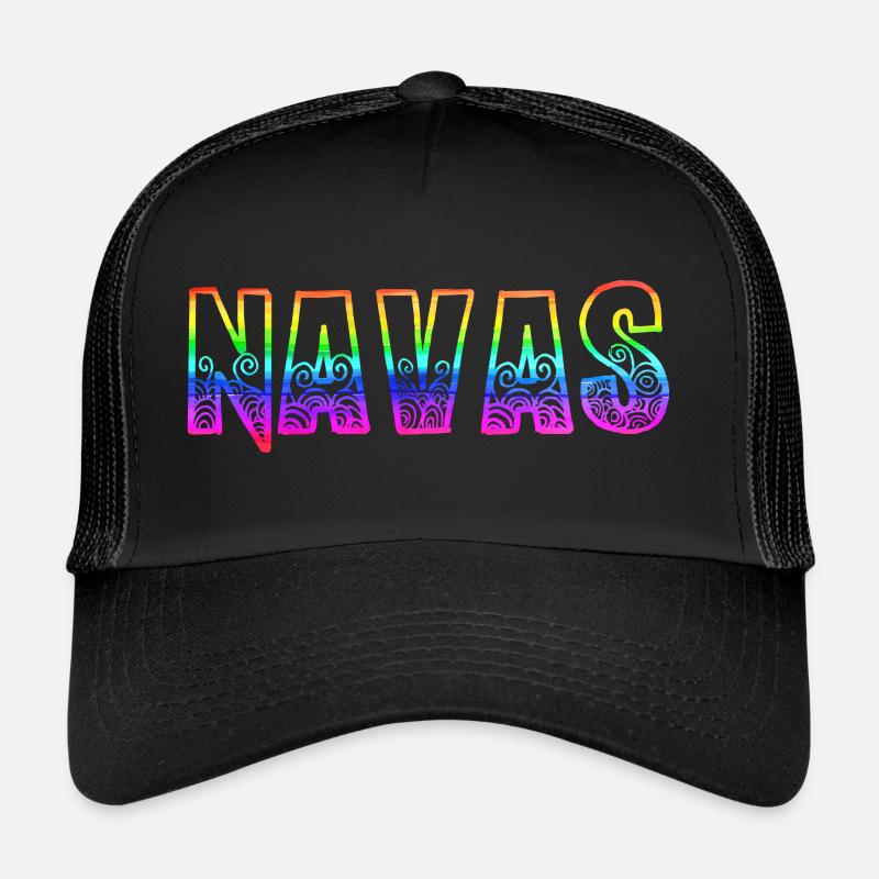 navas rs regenbogen - Trucker Cap - Schwarz/Schwarz