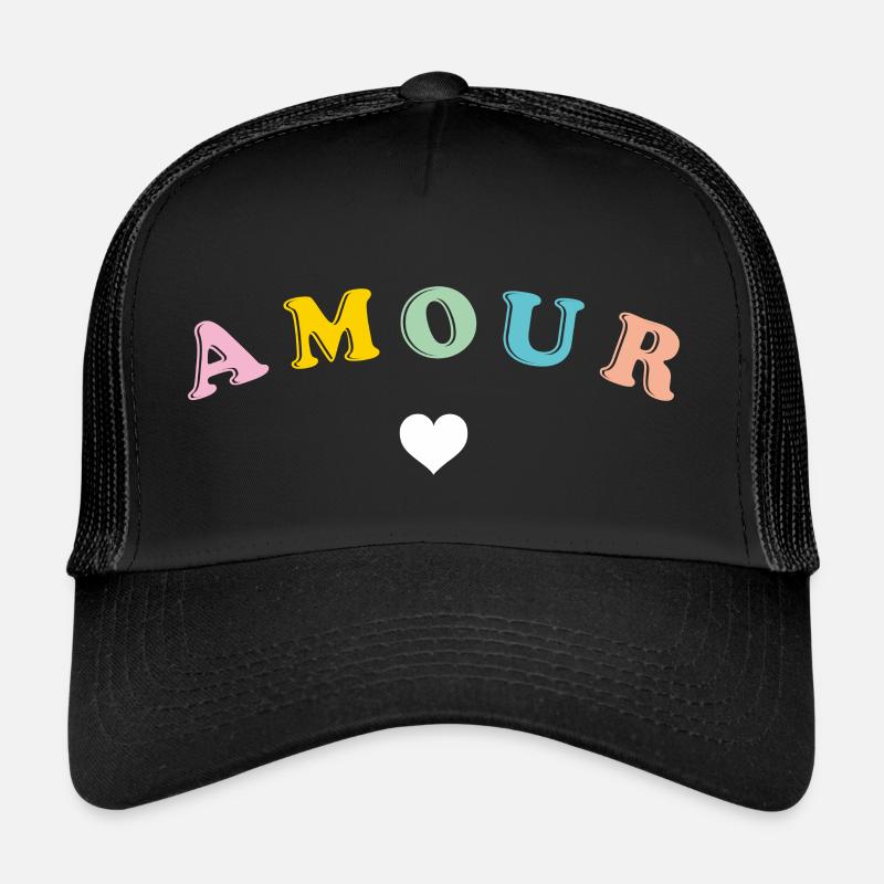 Liebe Grafik - Trucker Cap - Schwarz/Schwarz