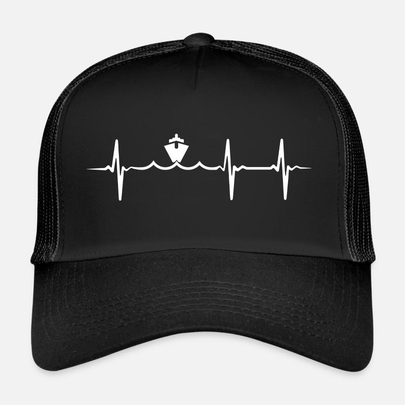 Herzschlag Schiff Kreuzfahrtschiff - Trucker Cap - Schwarz/Schwarz