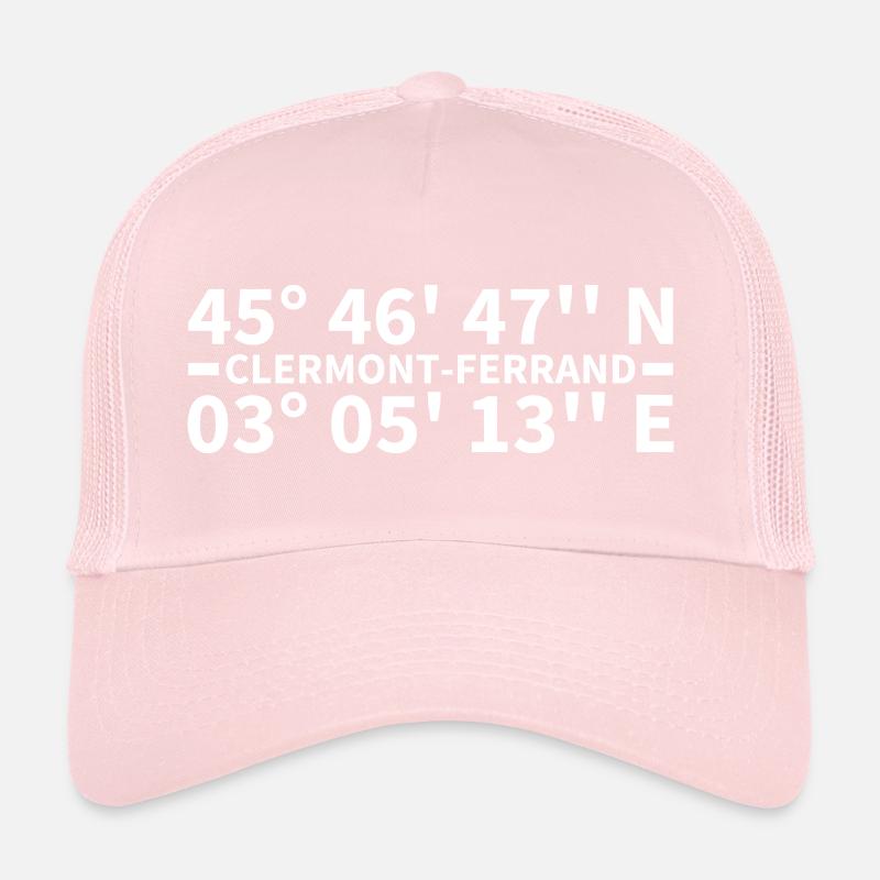 Coordonnées de Clermont-Ferrand Casquette trucker 