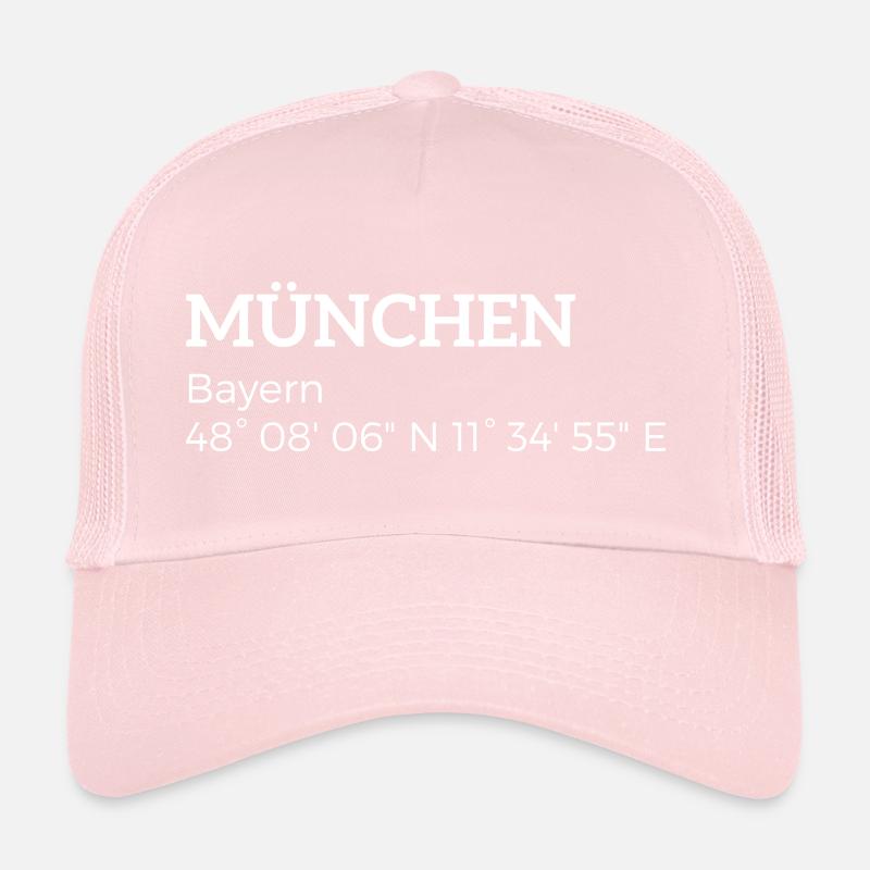 les coordonnées Munich Bavière Casquette trucker 