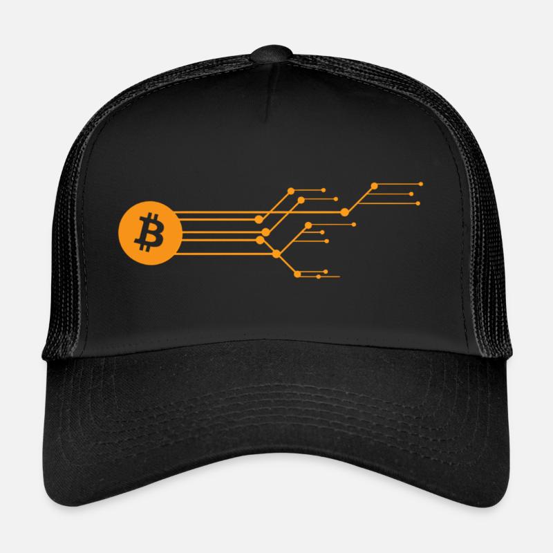 Bitcoin Blockchain - Casquette trucker  - noir/noir