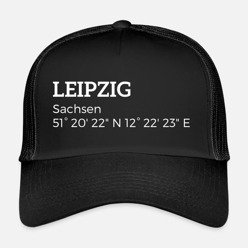Leipzig Saxony coordinates Trucker Cap