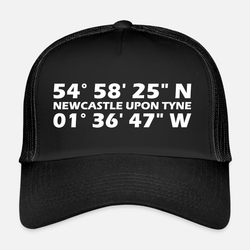 Newcastle upon Tyne coordinates Trucker Cap