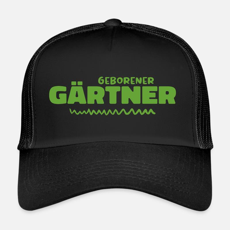 Geborener gärtner - Trucker Cap - Schwarz/Schwarz