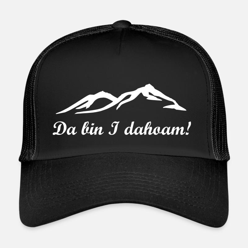 Da bin i dahoam! Berg- und Heimatliebe! - Trucker Cap - Schwarz/Schwarz