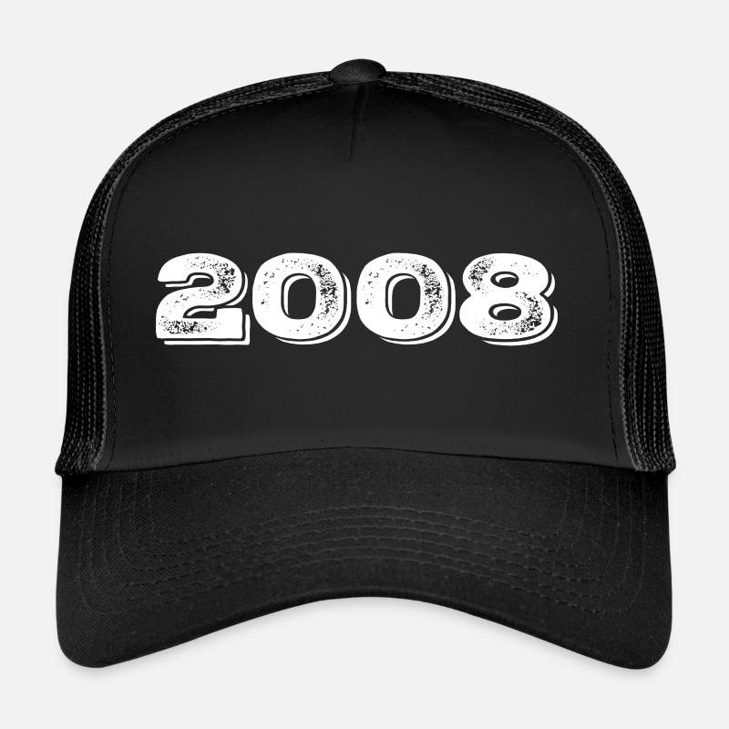 Geburtstagsgeschenk 2008 - 2008 - Trucker Cap - Schwarz/Schwarz
