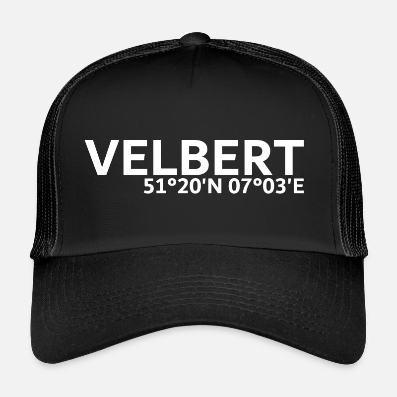 Velbert Koordinaten - Trucker Cap - Schwarz/Schwarz