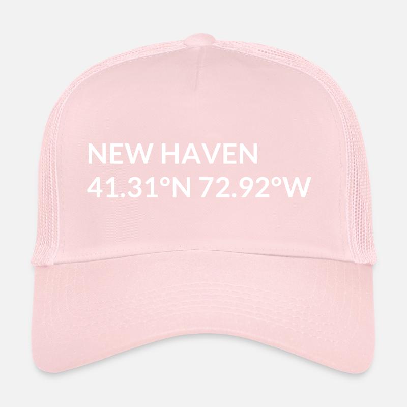 New Haven, Connecticut, USA Coordinates Trucker Cap