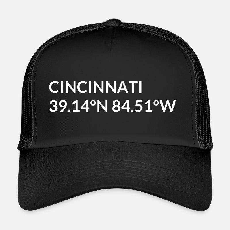 Cincinnati, Ohio, USA Coordinates Trucker Cap