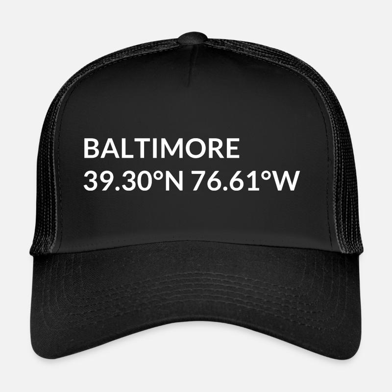Baltimore, Maryland, USA Coordinates Trucker Cap