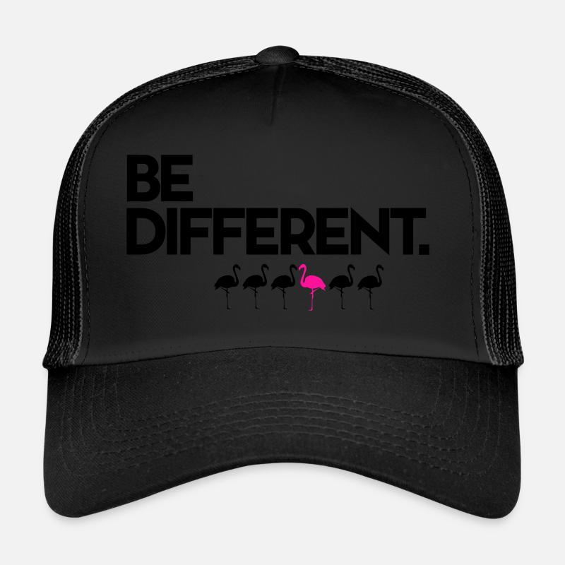 Be Different Pink Flamingo Trucker Cap