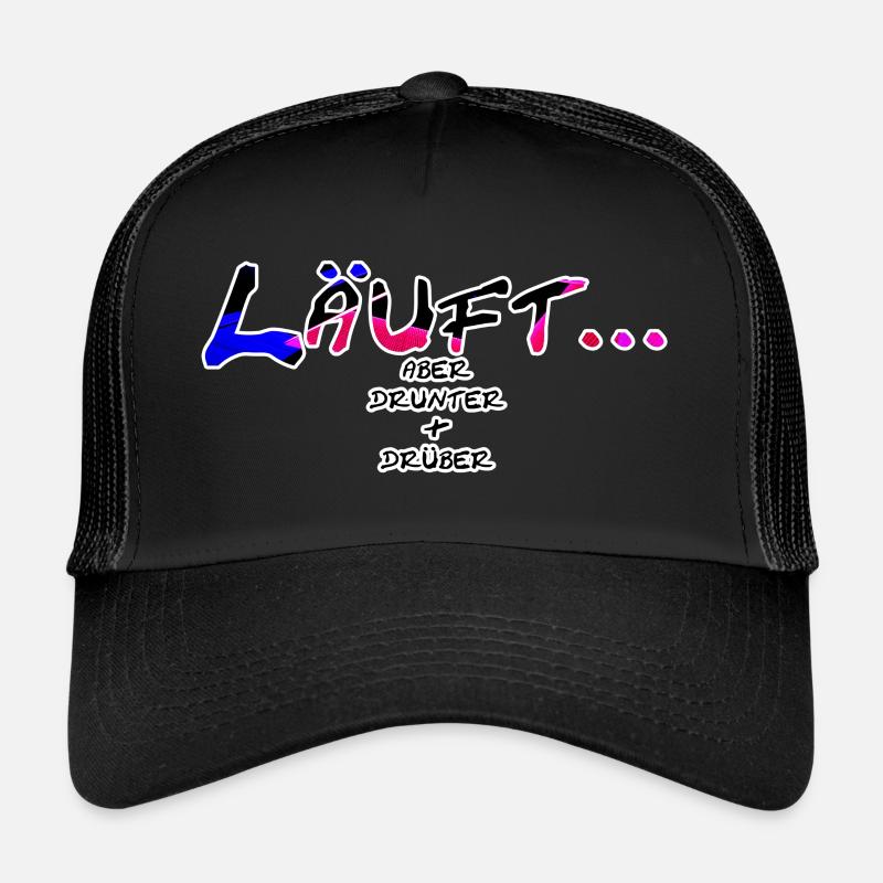 Running ... but upside down - face mask Trucker Cap