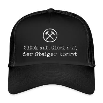 Steigerlied Glück auf - Trucker Cap - Schwarz/Schwarz - Vorne