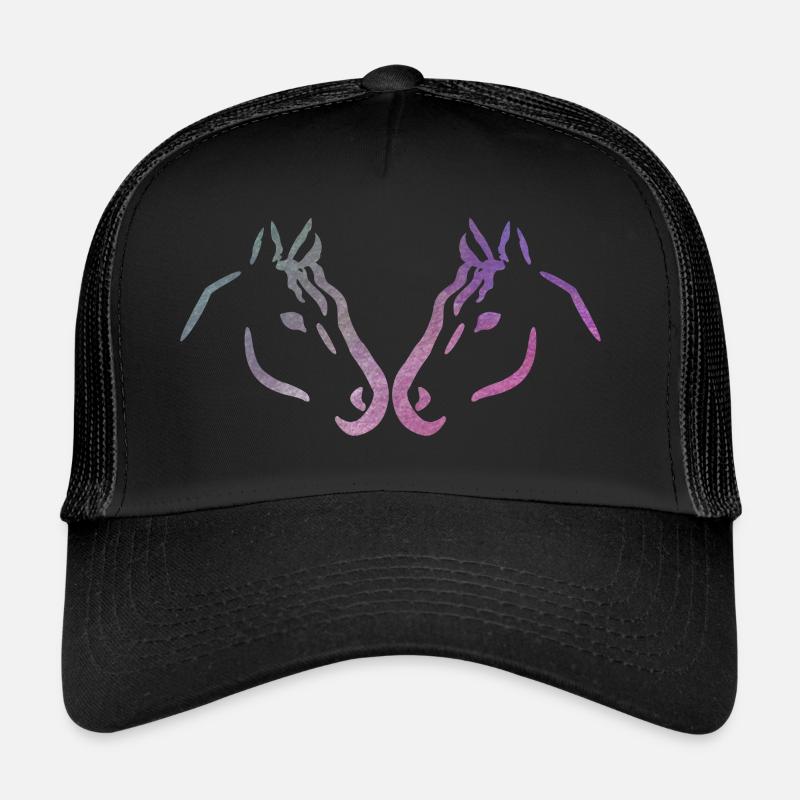 les chevaux aiment les têtes de cheval violet Casquette trucker 