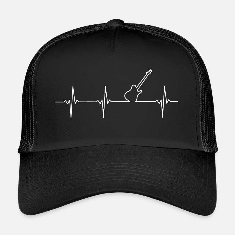 Heartbeat Gitarre - Trucker Cap - Schwarz/Schwarz