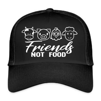 FRIENDS NOT FOOD - Trucker Cap - black/black - Front