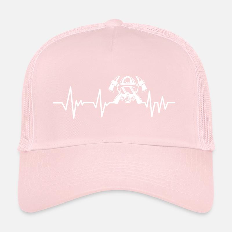 firefighter firefighter heartbeat Trucker Cap