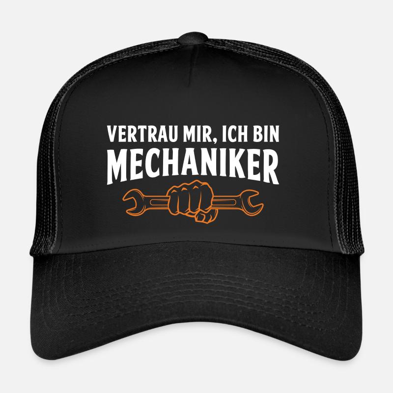vertrau mir ich bin mechaniker - Trucker Cap - Schwarz/Schwarz
