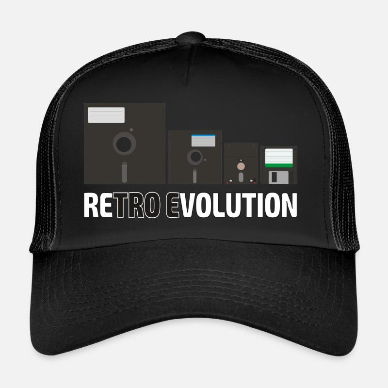 Satz der Disketten (4) - Trucker Cap - Schwarz/Schwarz