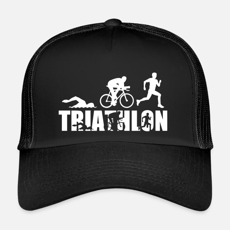 Geschenk Triathlon Triathlete - Trucker Cap - Schwarz/Schwarz