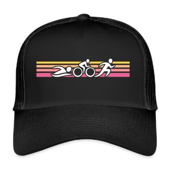 retro triathlon cadeau triathlon triathlete - Casquette trucker  - noir/noir - Devant