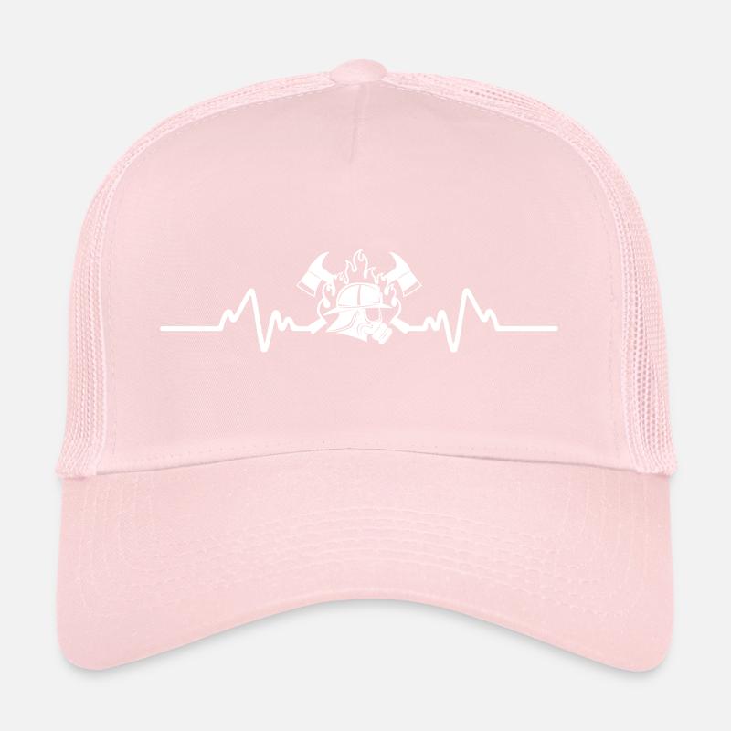 Firefighter firefighter heartbeat Trucker Cap