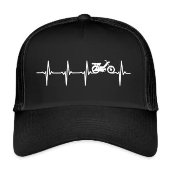 moped moped heartbeat moped moped - Trucker Cap - black/black - Front