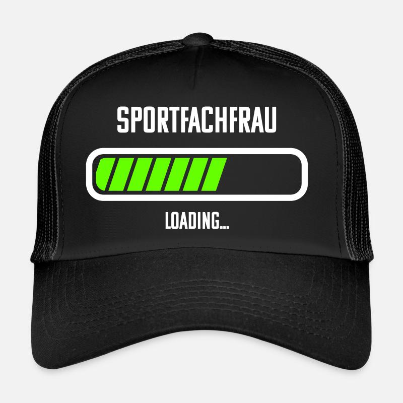 Sportfachfrau Beruf Loading Ladebalken - Trucker Cap - Schwarz/Schwarz