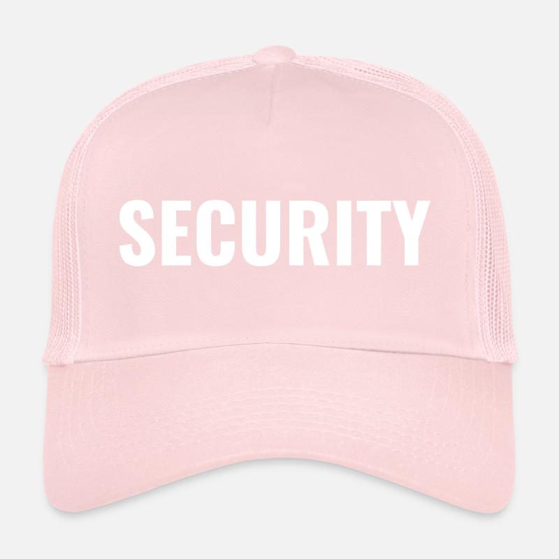 SECURITY text black shirt back Trucker Cap