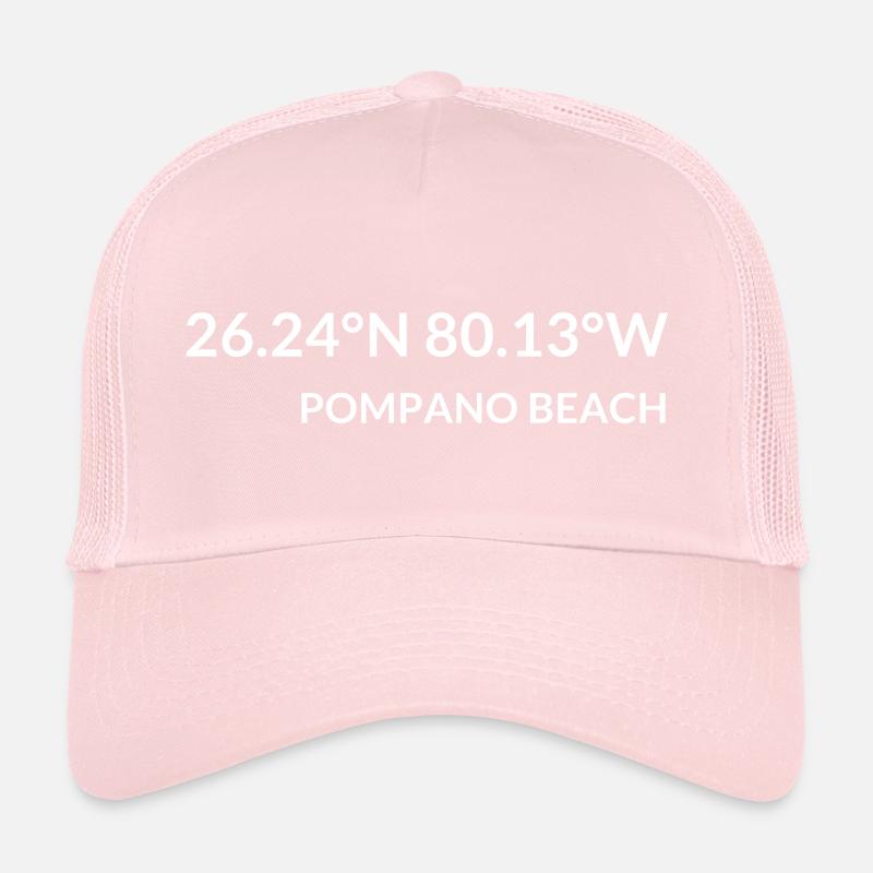Pompano Beach, Florida, USA Coordinates Trucker Cap