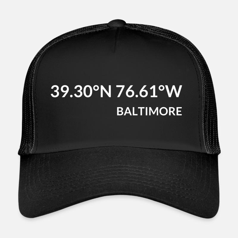 Baltimore, Maryland, USA Coordinates Trucker Cap