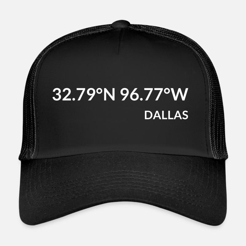 Dallas Texas USA Coordinates Trucker Cap