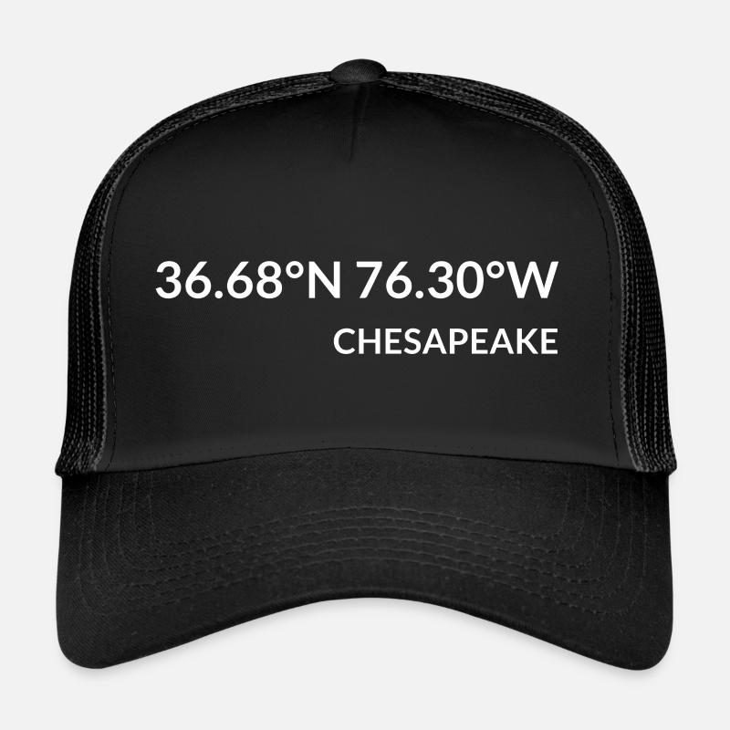 Chesapeake, Virginia, USA Coordinates Trucker Cap