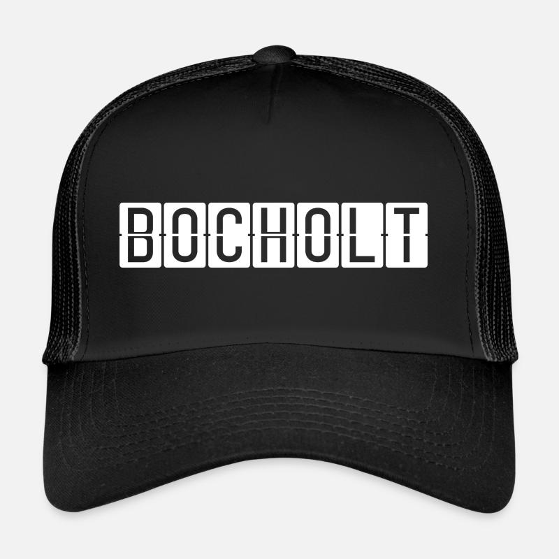 Bocholt Flughafentafel - Trucker Cap - Schwarz/Schwarz