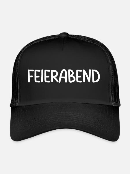 Feierabend Party Feiern Arbeitstier - Trucker Cap - Schwarz/Schwarz