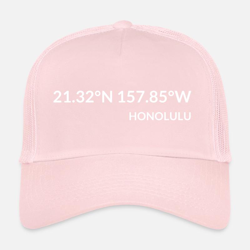Honolulu, Hawaii, USA Coordinates Trucker Cap